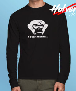 Grumpy Monkey Face Long Sleeve T shirt