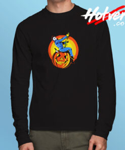 Halloween Michael On Pumpkin Long Sleeve T shirt