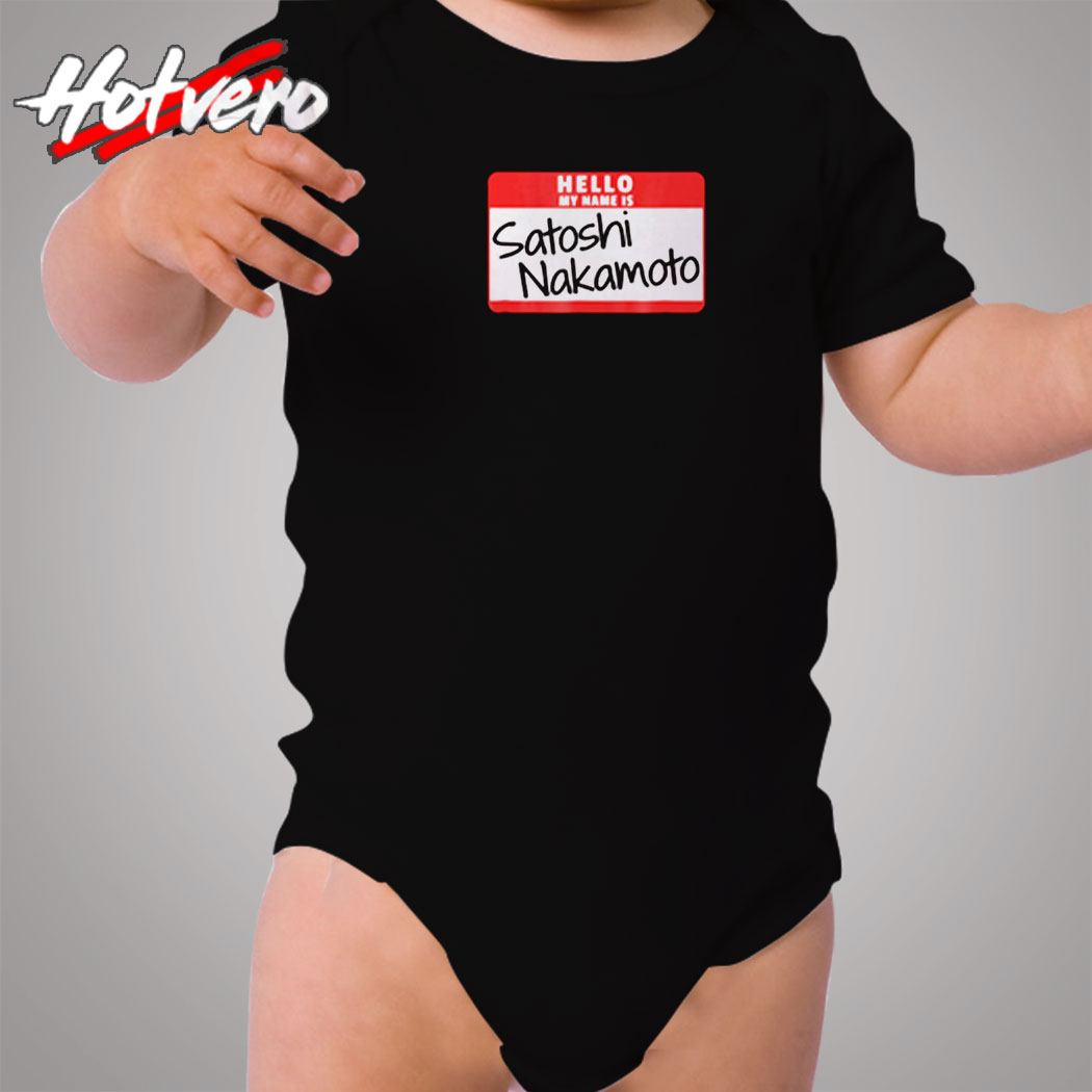 Hello My Name Is Satoshi Nakamoto Cozy Baby Onesies