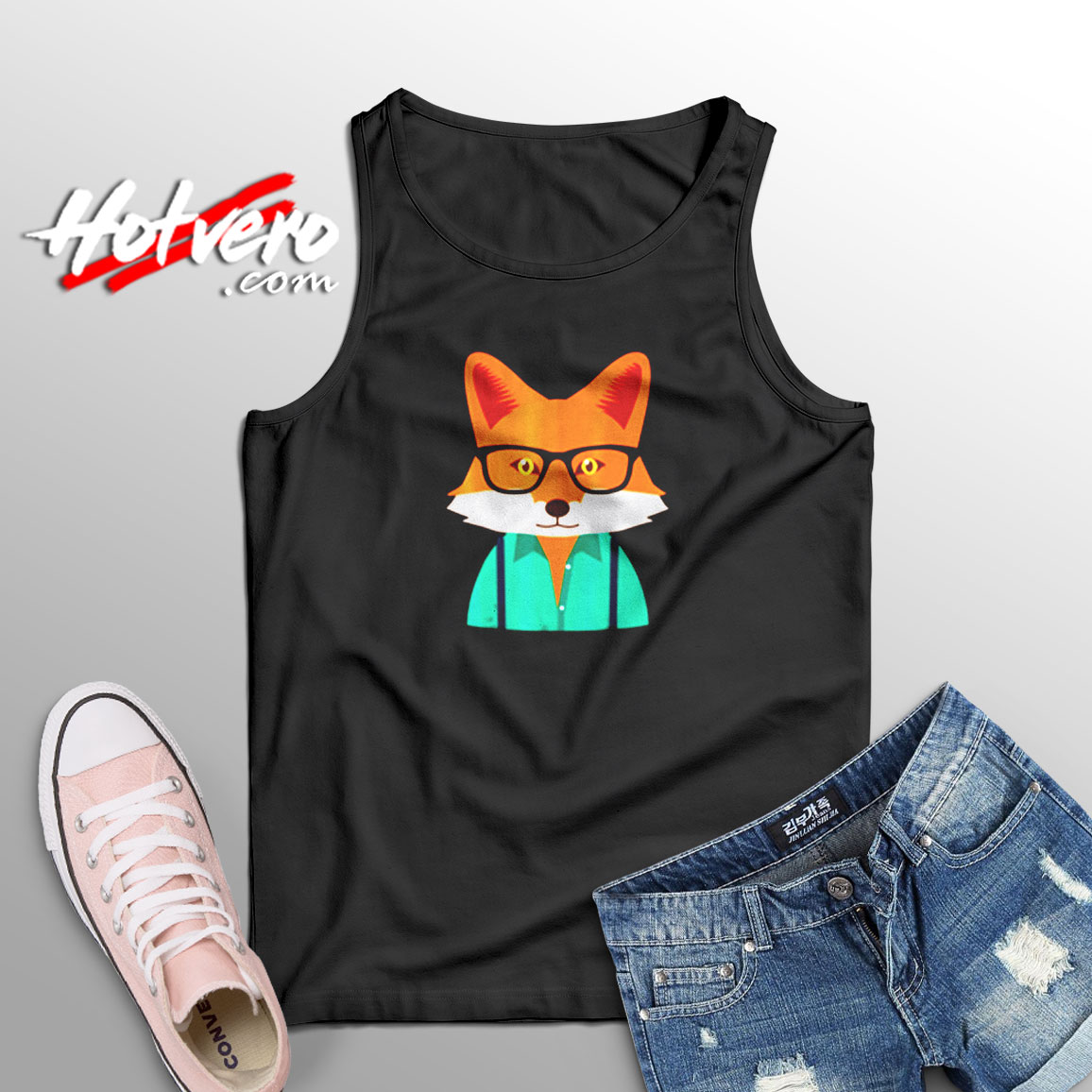 Hipster Fox Aesthetic Sleeveless Shirt