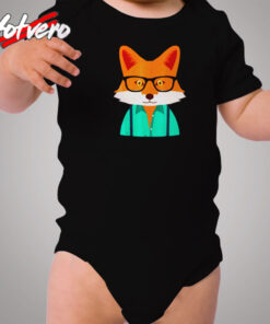 Hipster Fox Cozy Baby Onesies