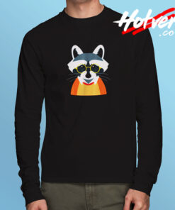 Hipster Raccoon Long Sleeve T shirt