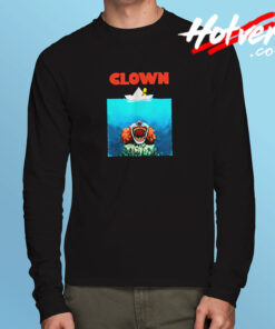 Jaws Poster Parody Stephen King Pennywise Clown Long Sleeve T shirt