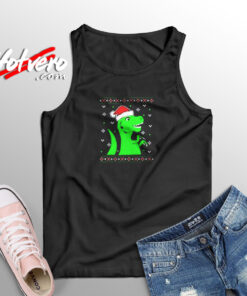 Jurassic Christmas Green Dino Aesthetic Sleeveless Shirt