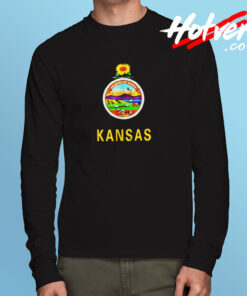 Kansas Flag Long Sleeve T shirt