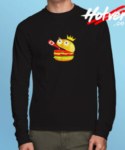 King Hamburger Drinking Tomato Sauce Long Sleeve T shirt