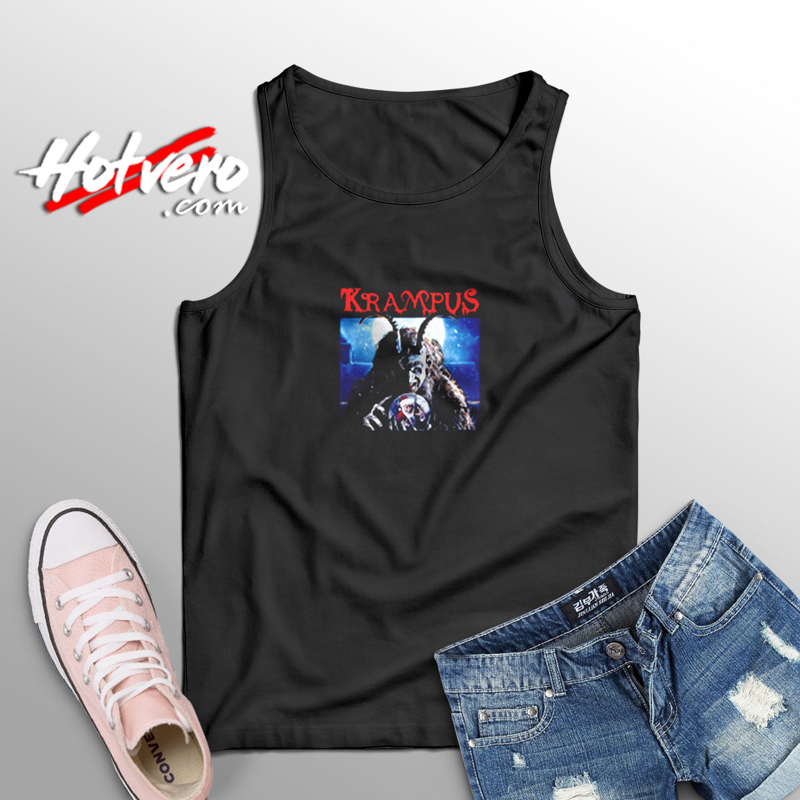 Krampus The Christmas Demon Vintage Aesthetic Sleeveless Shirt