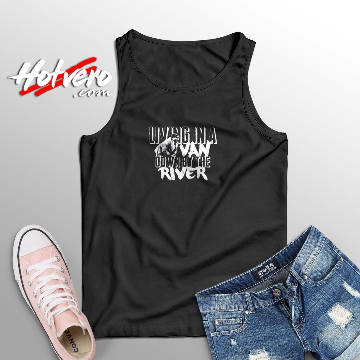 Living In A Van Down By The River Funny Aesthetic Sleeveless Shirt