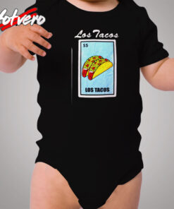 Los Tacos Loteria Mexican Bingo Cozy Baby Onesies