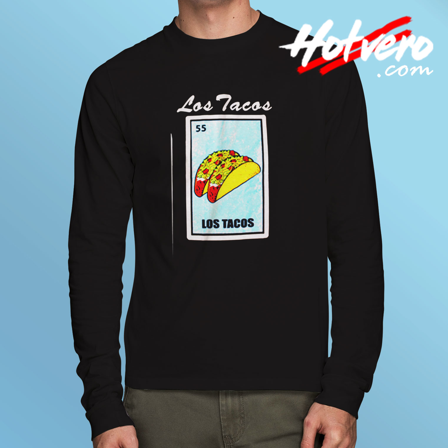 Los Tacos Loteria Mexican Bingo Long Sleeve T shirt