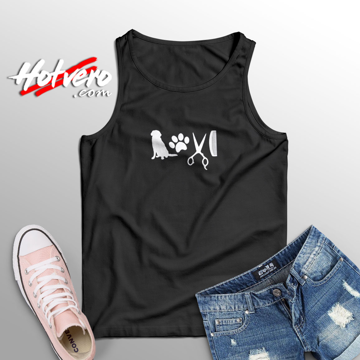 Love Dog Grooming Aesthetic Sleeveless Shirt