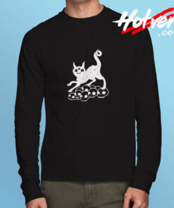 Magic Cat On Skulls Long Sleeve T shirt