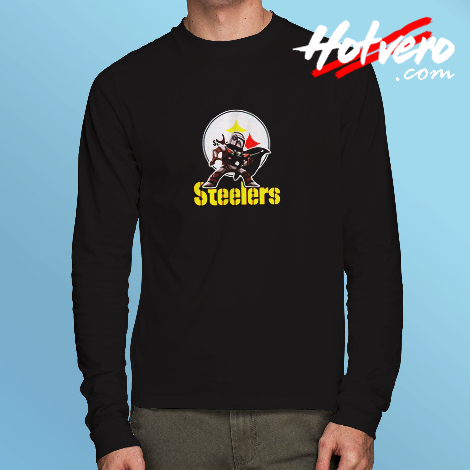 Mandalorian & Yoda Pittsburgh Steelers Long Sleeve T shirt