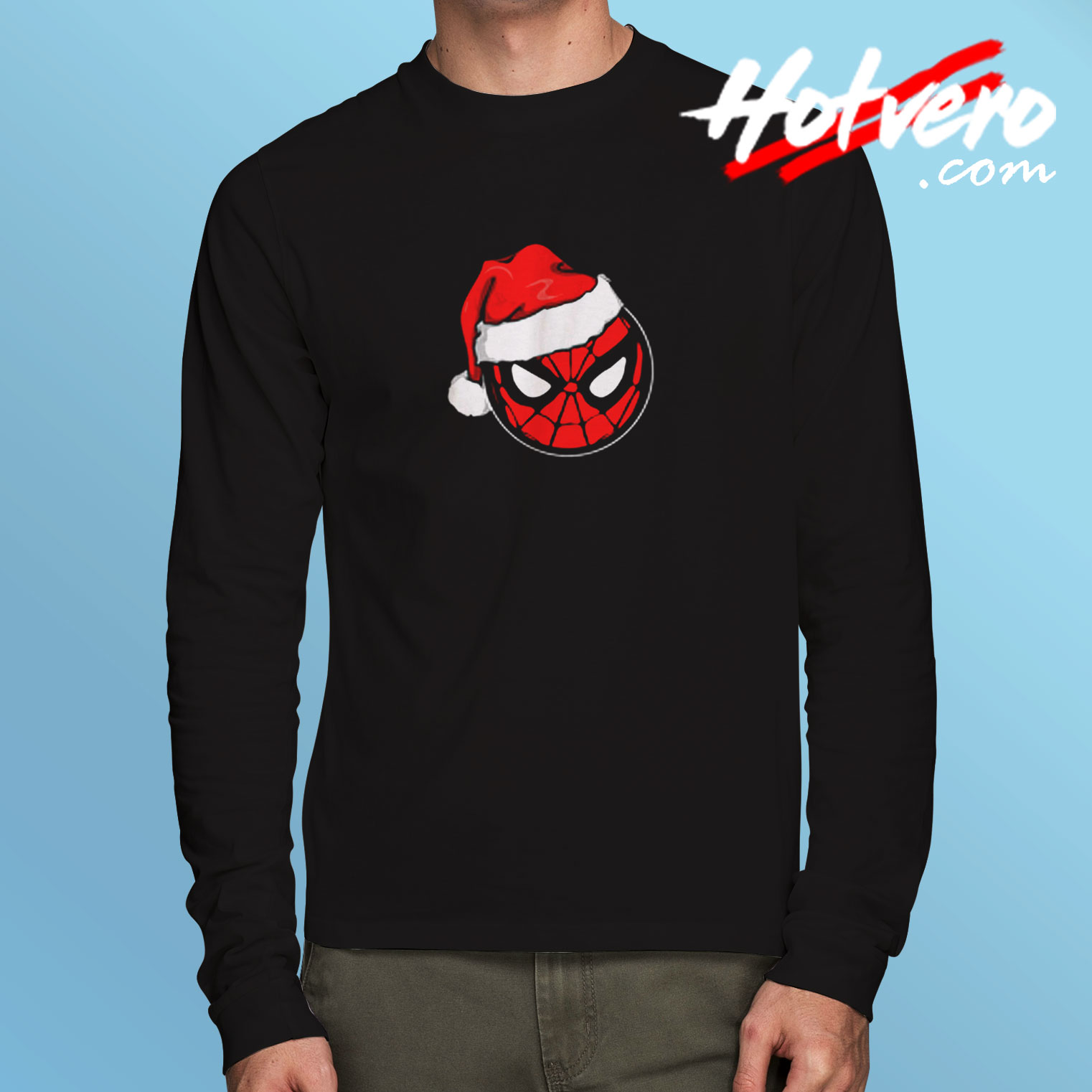 Marvel Christmas Spider Man Santa Hat Long Sleeve T shirt