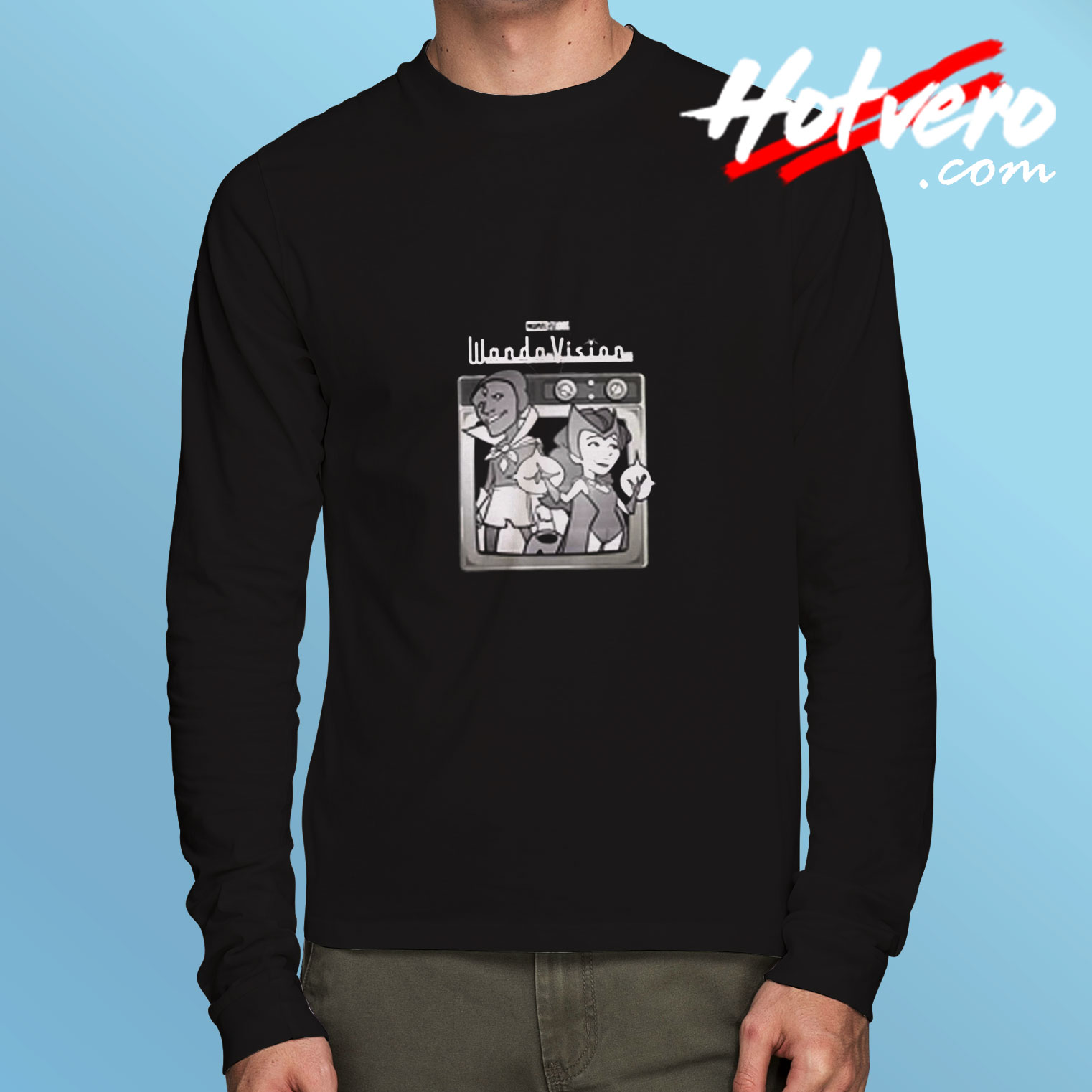 Marvel Wandavision Retro Cartoon Tv Long Sleeve T shirt