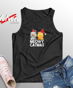 Meowy Catmas Funny Christmas Cat Aesthetic Sleeveless Shirt