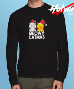 Meowy Catmas Funny Christmas Cat Long Sleeve T shirt