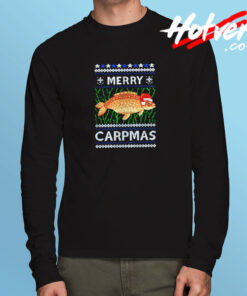 Merry Carpmas Carp Fish Christmas Ugly Long Sleeve T shirt