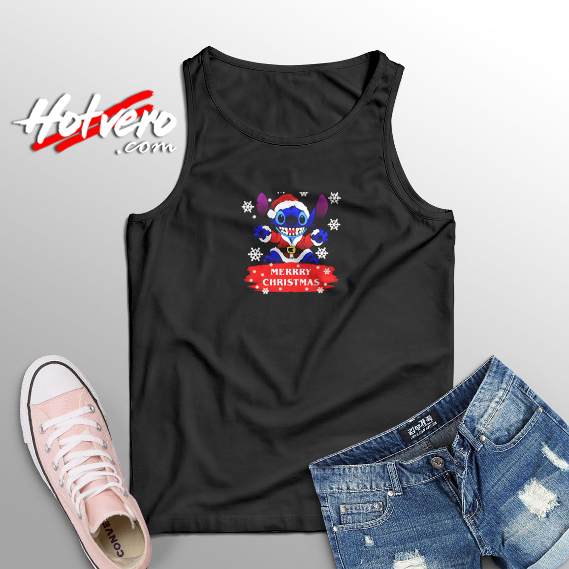 Merry Christmas Lilo And Stitch Disney Aesthetic Sleeveless Shirt