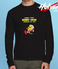 Merry Christmas With Funny Looney Tunes Long Sleeve T shirt