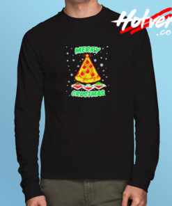 Merry Crustmas Christmas Pizza Long Sleeve T shirt
