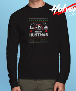 Merry Huntmas Ugly Christmas Long Sleeve T shirt
