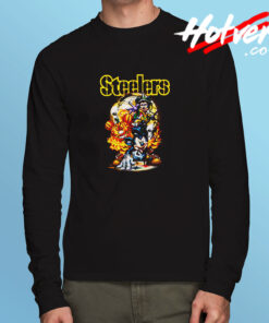 Mickey Mouse Halloween Pittsburgh Steelers Long Sleeve T shirt