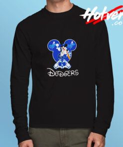 Mickey Mouse Loves Los Angeles Dodgers Long Sleeve T shirt