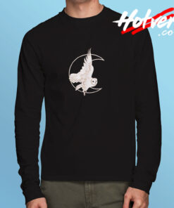 Moon Witch Barn Owl Long Sleeve T shirt