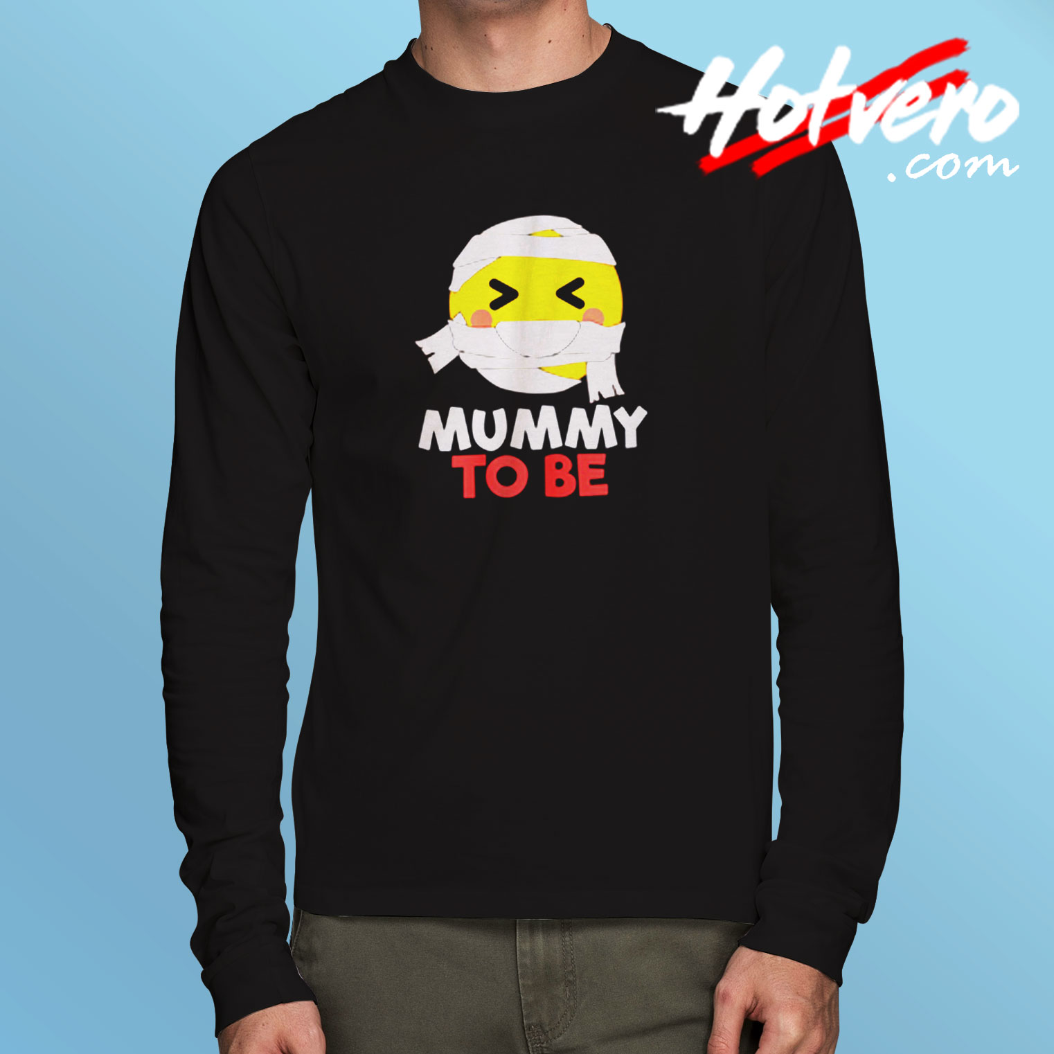 Mummy Emoji Pregnancy Long Sleeve T shirt