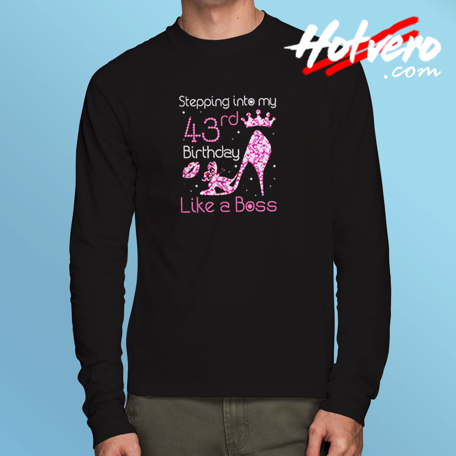 My 43rd Birthday Like A Boss Born 1977 Long Sleeve T shirt