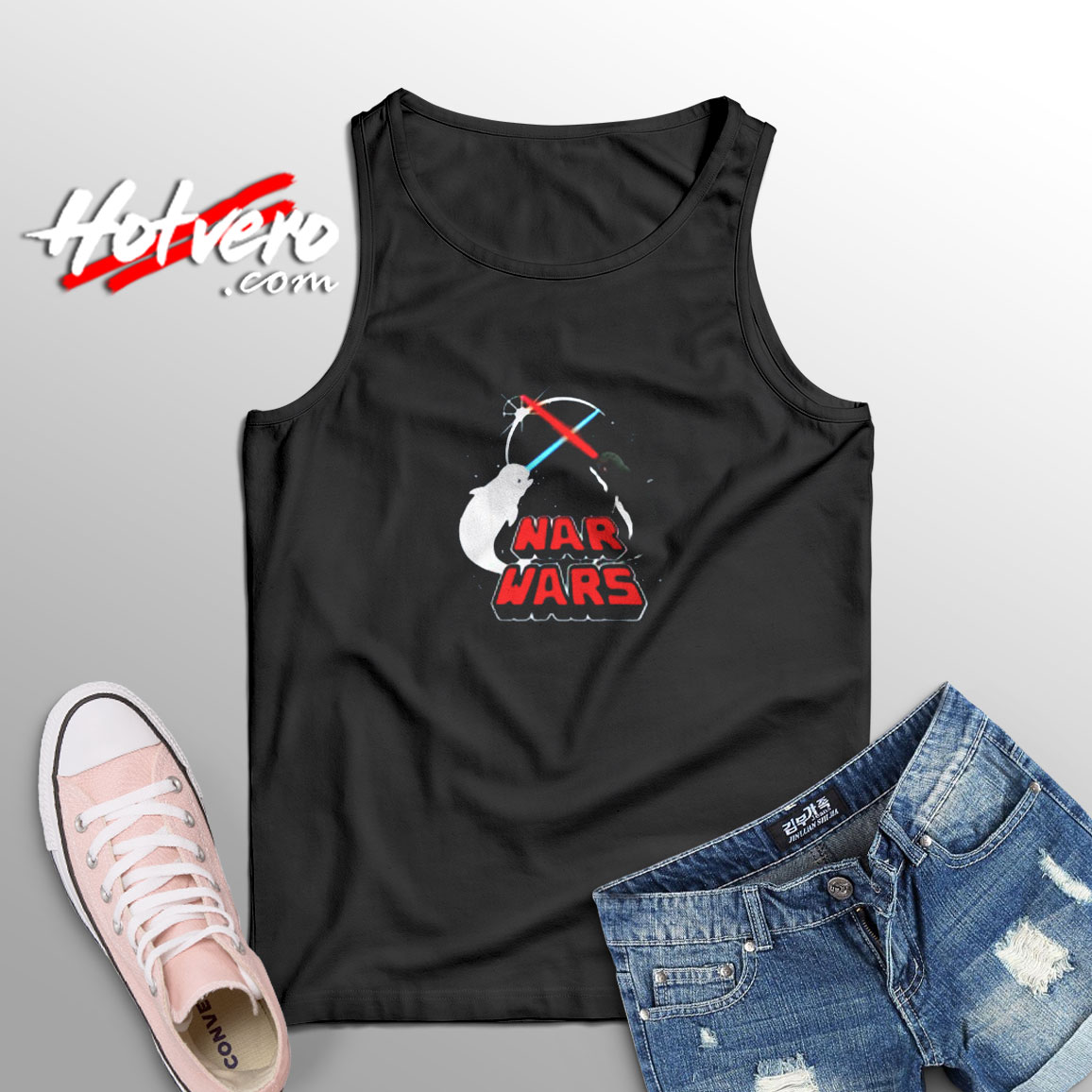 Nar Wars Parody Funny Narwhals Lover Aesthetic Sleeveless Shirt