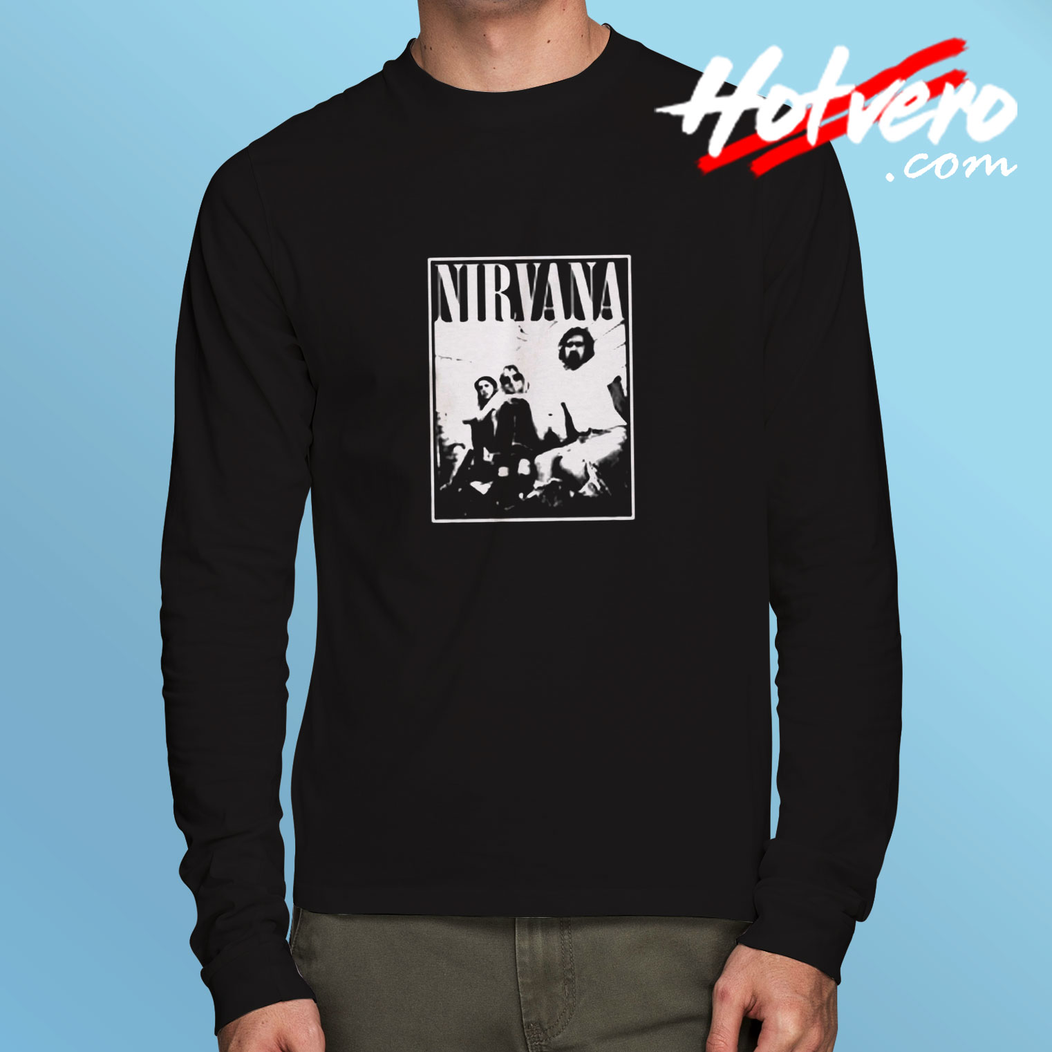 Nirvana Kurt Cobain Dave Grohl Group Photo Long Sleeve T shirt