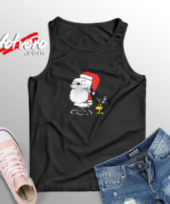 Peanuts Snoopy Woodstock Antlers Santa Aesthetic Sleeveless Shirt