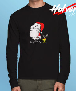 Peanuts Snoopy Woodstock Antlers Santa Long Sleeve T shirt
