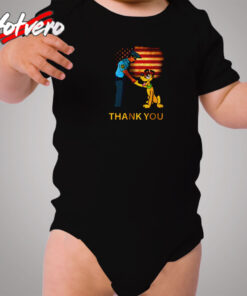 Pluto Cartoon Dog Thank You Usa Police Cozy Baby Onesies