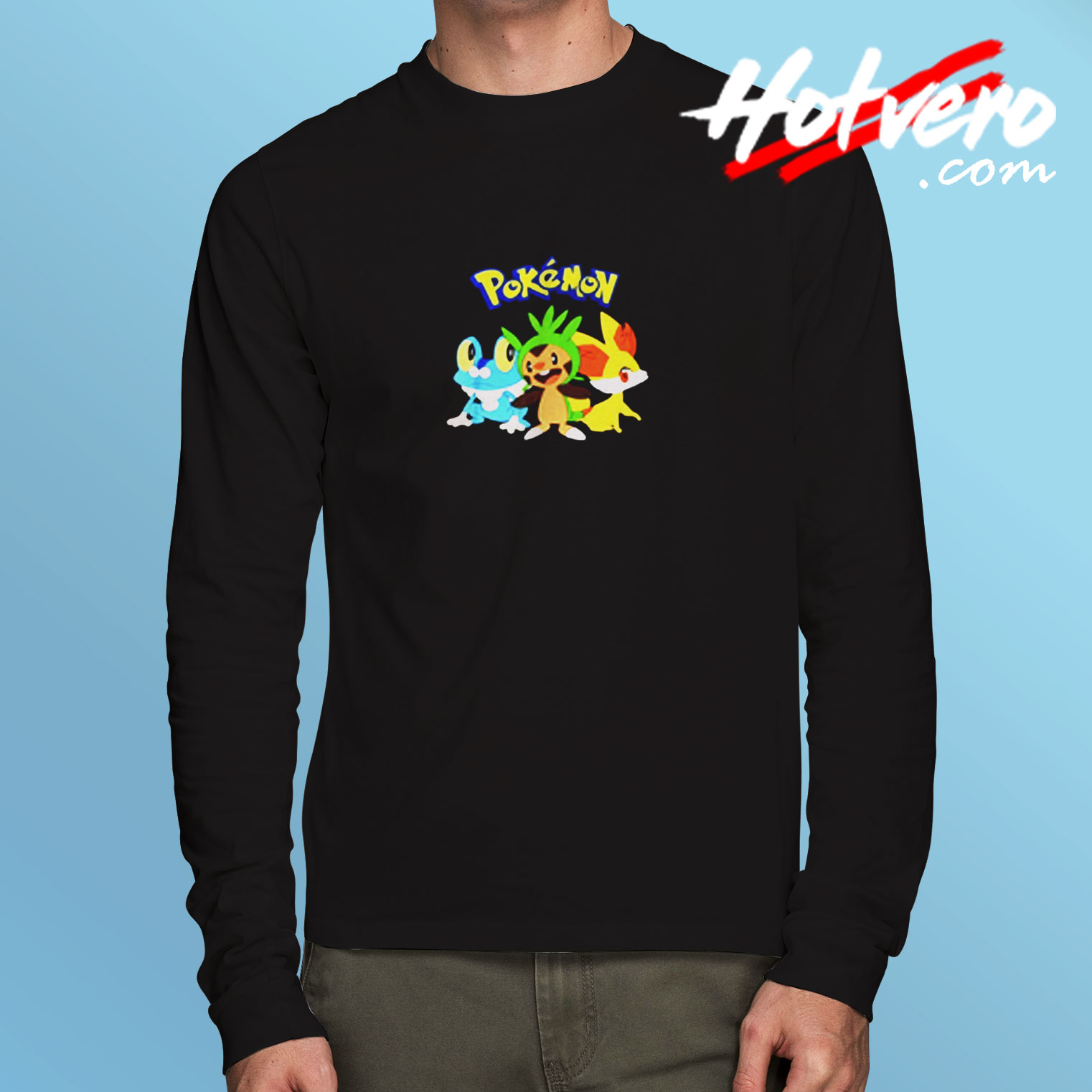 Pokemon Fennekin Chespin Froakie Long Sleeve T shirt