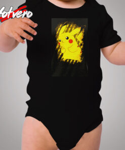Pokemon Pikachu Brushy Graphic Cozy Baby Onesies