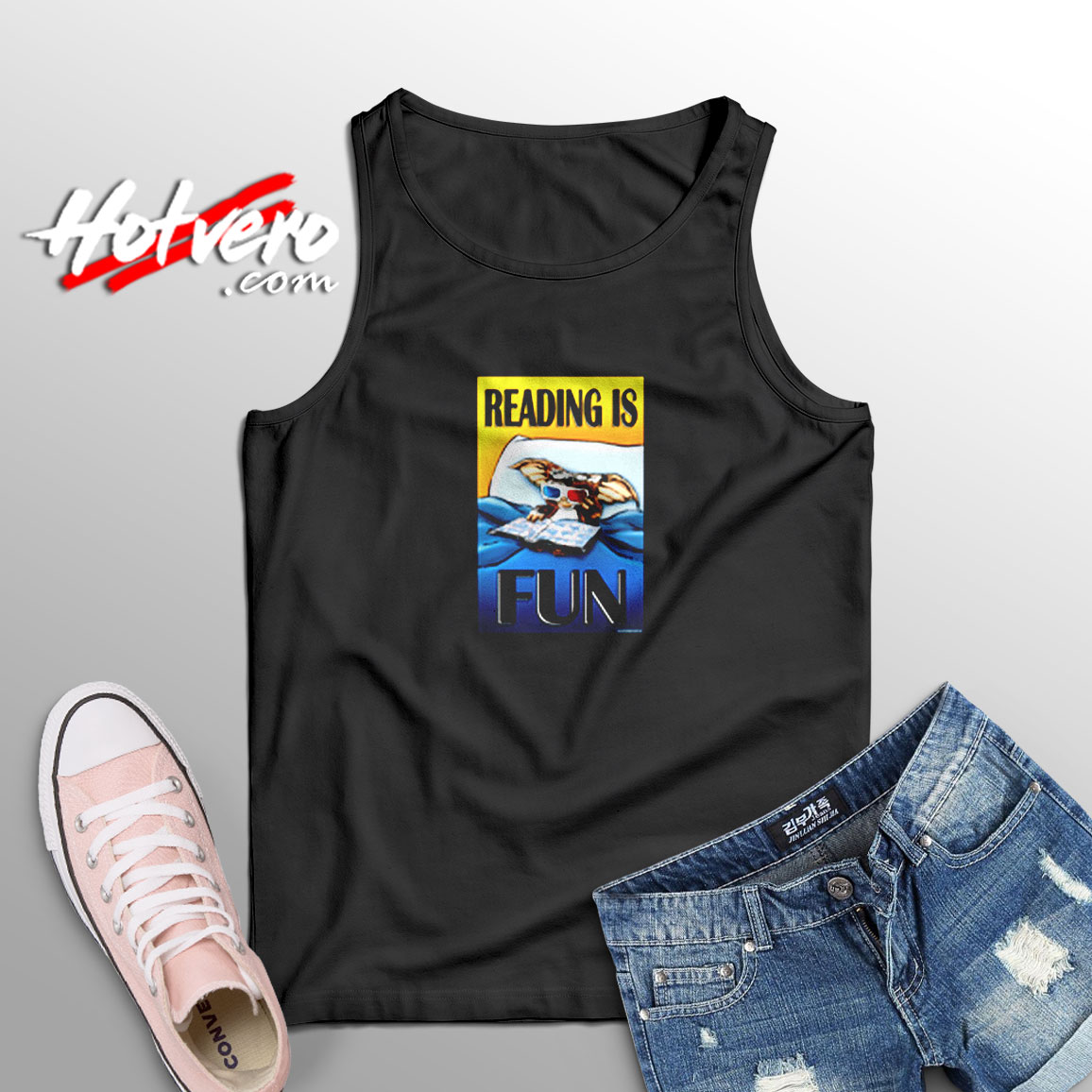 Reading Gremlins Monster Horror Movie Aesthetic Sleeveless Shirt