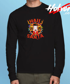 Reindeer With Pentagram And Christmas Lights Long Sleeve T shirt
