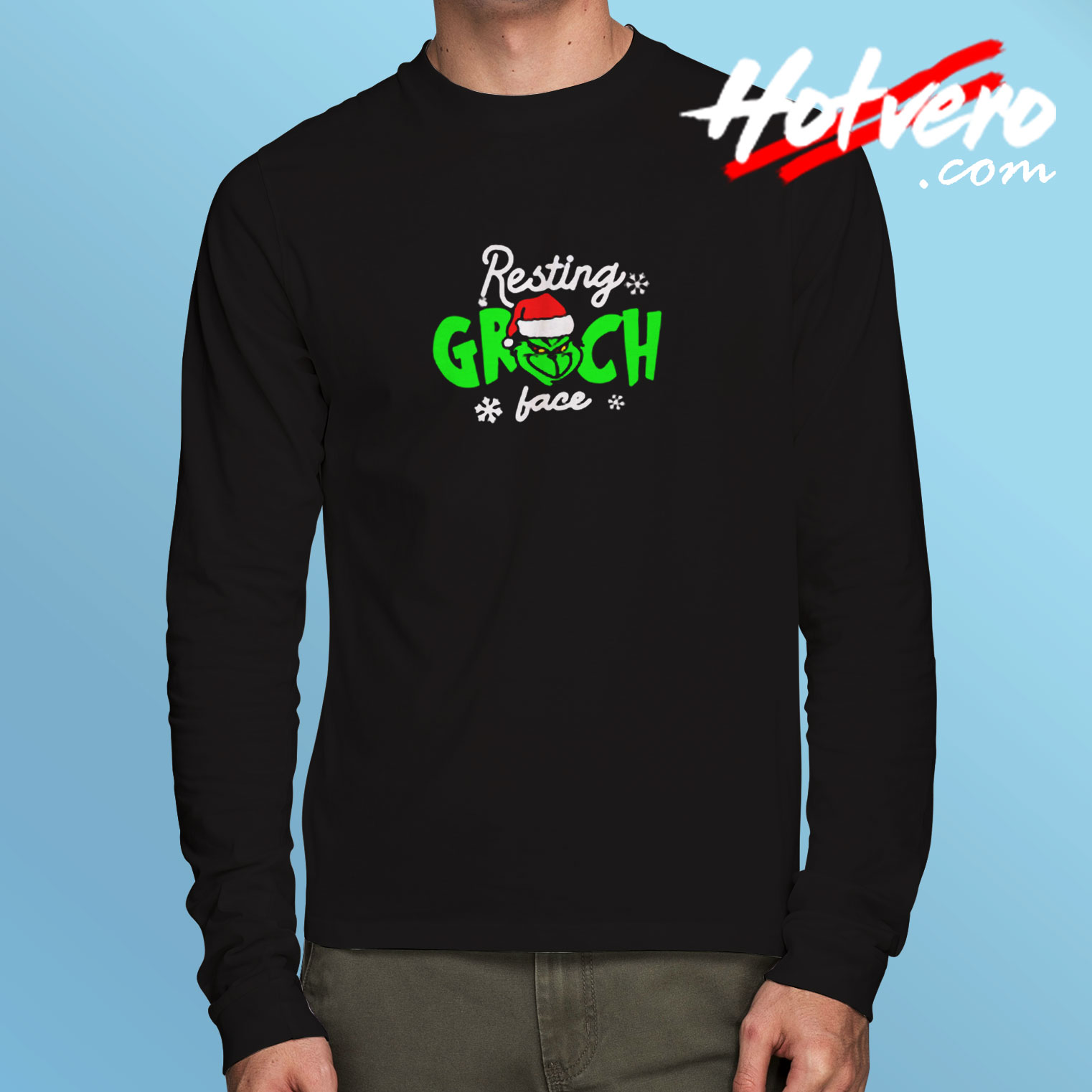 Resting Grinch Face Cool Long Sleeve T shirt