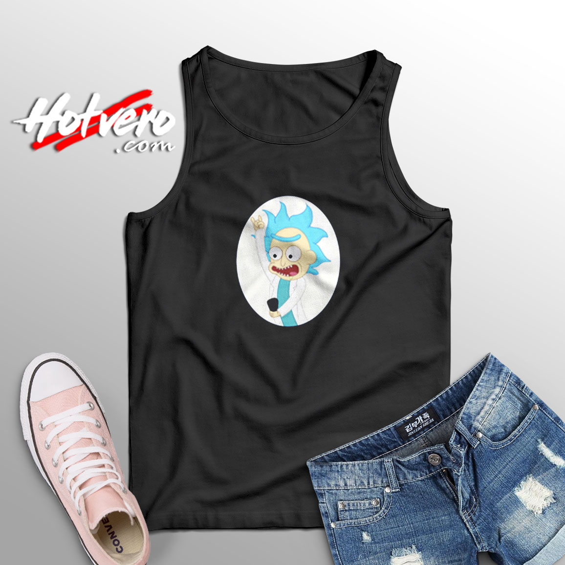 Rick And Morty Selfie Tiny Rick Girls Aesthetic Sleeveless Shirt