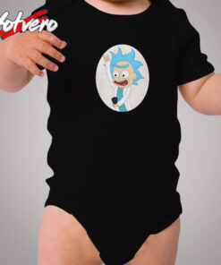 Rick And Morty Selfie Tiny Rick Girls Cozy Baby Onesies