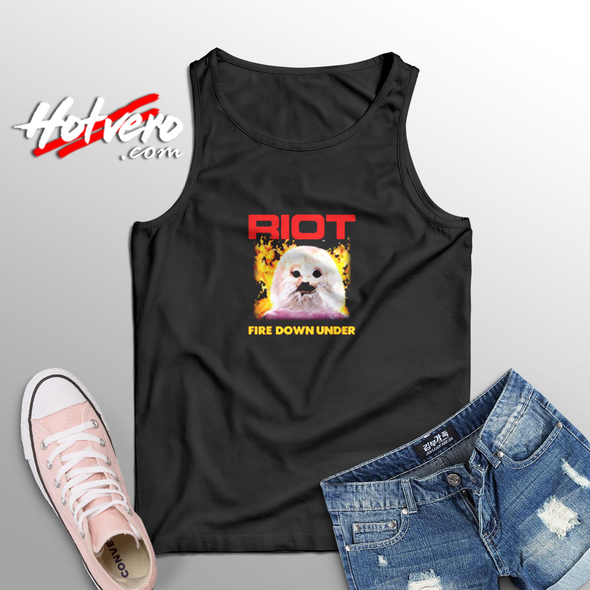 Riot Fire Down Under Heavy Metal Running Wild Aesthetic Sleeveless Shirt