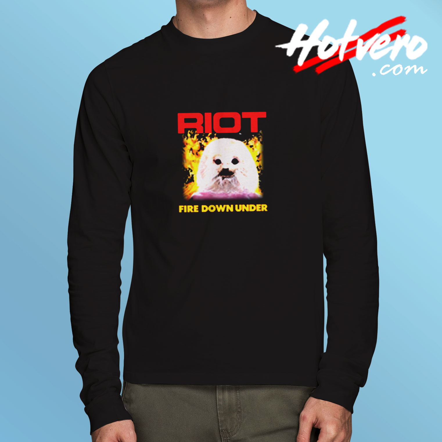 Riot Fire Down Under Heavy Metal Running Wild Long Sleeve T shirt