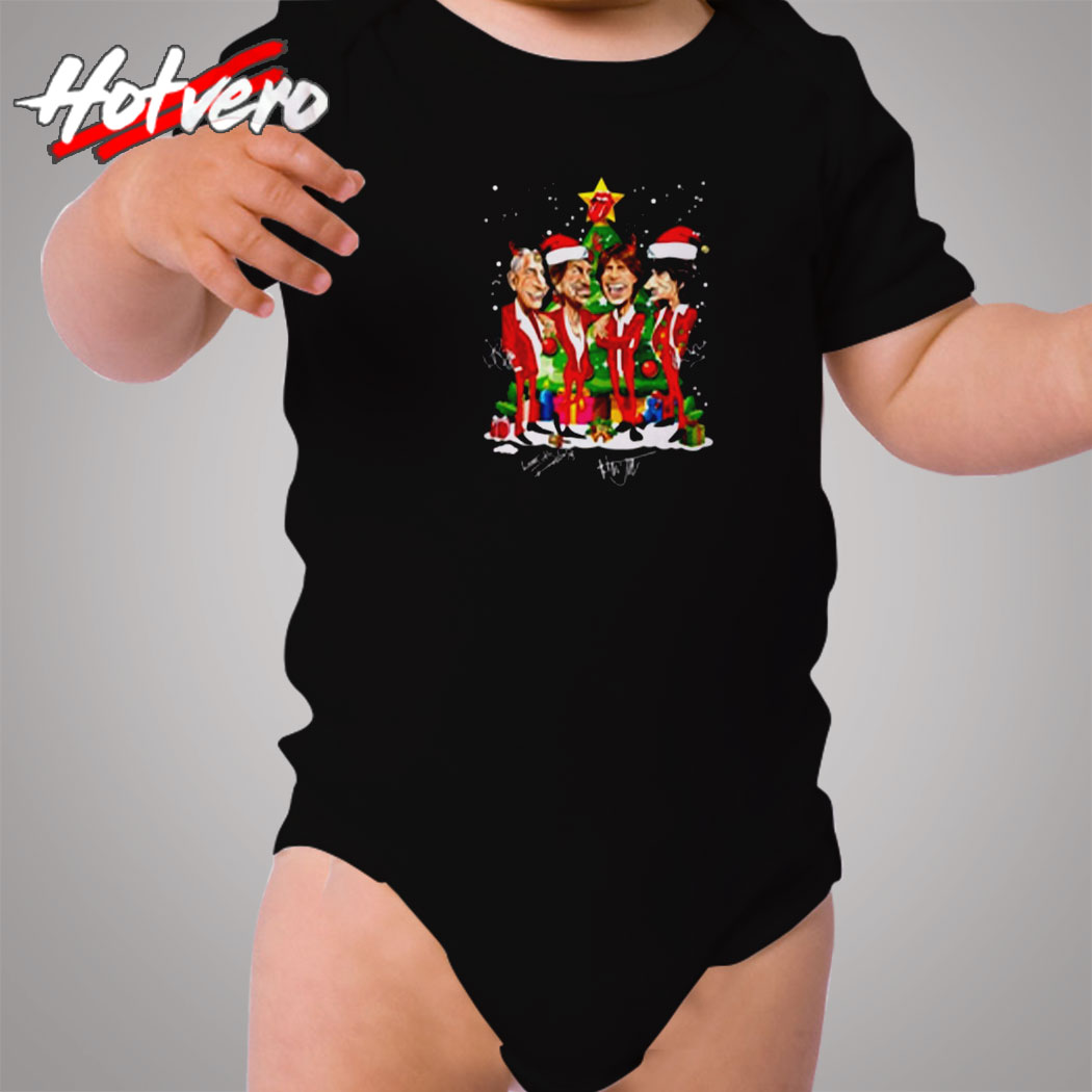 Rolling Stone Santa Christmas Tree Cozy Baby Onesies