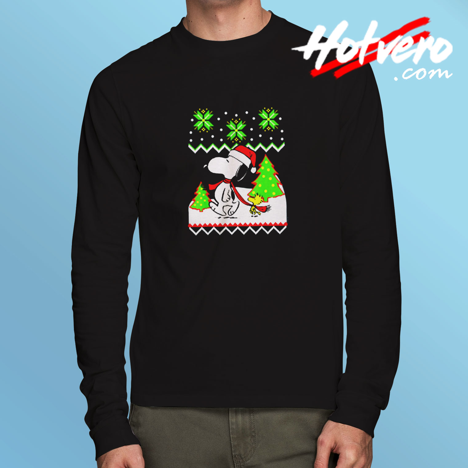 Santa Peanuts Snoopy And Woodstock Long Sleeve T shirt