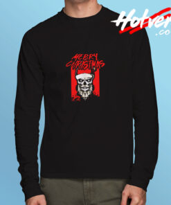 Santa Skull Freaky Horror Long Sleeve T shirt