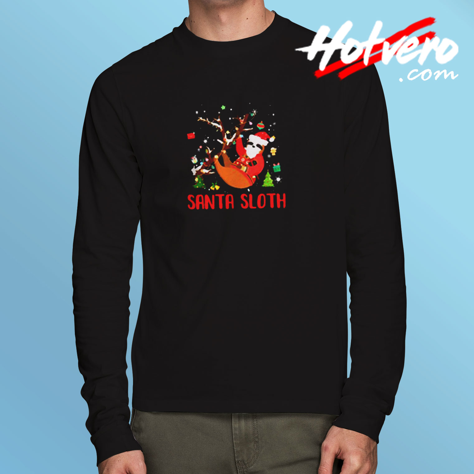 Santa Sloth Long Sleeve T shirt