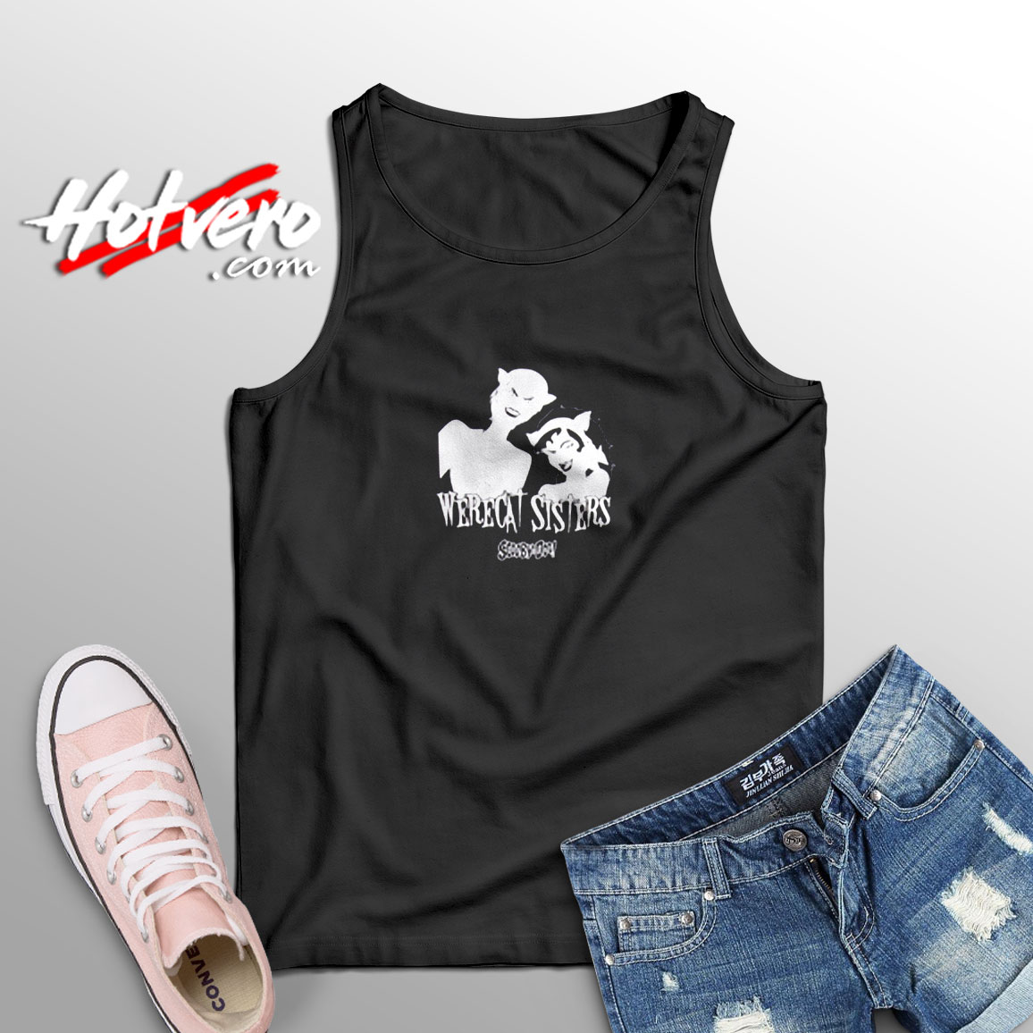 Scooby Doo On Zombie Werecat Sisters Aesthetic Sleeveless Shirt